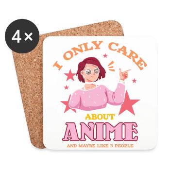 Je ne m’intéresse qu’à l’anime et j’aime - Dessous de verre (lot de 4) - blanc - Devant