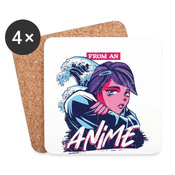 Récupération d’un anime toute la nuit pour l’animation - Dessous de verre (lot de 4) - blanc - Devant