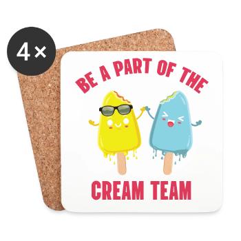 Faites partie de l’équipe Cream For Frozen - Dessous de verre (lot de 4) - blanc - Devant