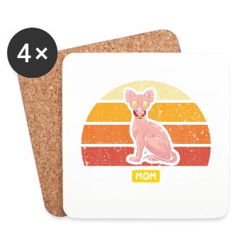 Meilleur Sphynx Nut Ever Retro Design pour - Dessous de verre (lot de 4) - blanc - Devant