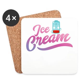 Besoin de crème glacée pour frozen sweet fan - Dessous de verre (lot de 4) - blanc - Devant