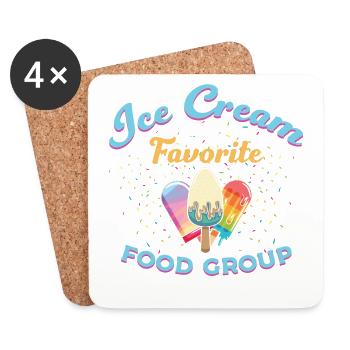 Ice cream is my favorite food group - Coasters (set of 4) - white - Front