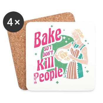 Cuisiner pour que je n’aie pas de gens pour les boulangers ou - Dessous de verre (lot de 4) - blanc - Devant