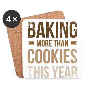 Cuire plus que des biscuits cette année pour Baker - Dessous de verre (lot de 4) - blanc - Devant