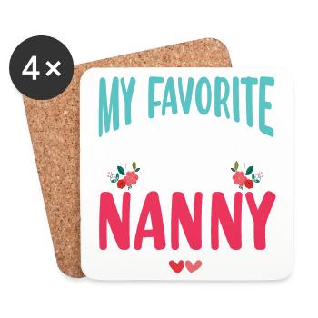 Meine Lieblings-cheerleaderin Nennt Mich Nanny For - Untersetzer (4er-Set) - Weiß - Vorne