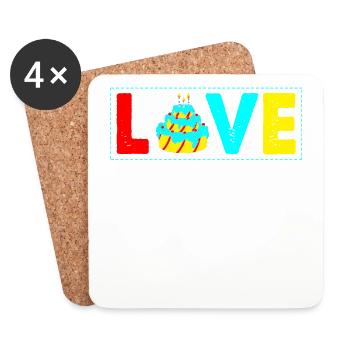 Gâteau d’amour pour les boulangers ou les amateurs de pâtisserie - Dessous de verre (lot de 4) - blanc - Devant
