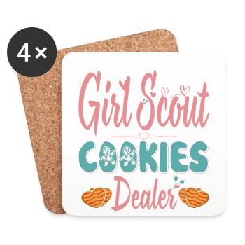 Girl Scout Cookies Dealer For Bakers Or Baking Fans - Coasters (set of 4) - white - Front
