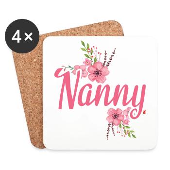 Beste Nanny Aller Zeiten Für Großmutter Oma - Untersetzer (4er-Set) - Weiß - Vorne