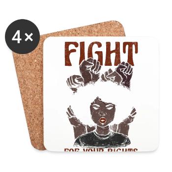 Combattez vos droits pour la fierté des Afro-Américains - Dessous de verre (lot de 4) - blanc - Devant