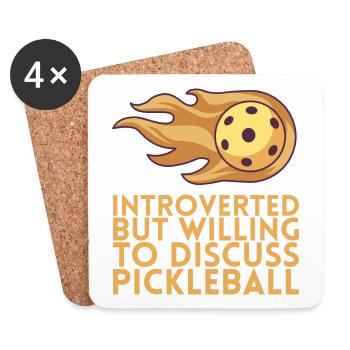 Introverti mais prêt à aller au pickleball - Dessous de verre (lot de 4) - blanc - Devant