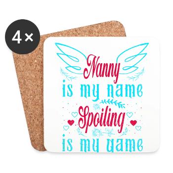 Nanny Ist Mein Name, Für Das Verderben Ist Mein - Untersetzer (4er-Set) - Weiß - Vorne