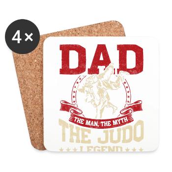 Dad The Man Der Mythos Die Judo-legende Design Für - Untersetzer (4er-Set) - Weiß - Vorne