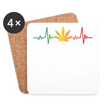 Heartbeat Design For Reggae - Coasters (set of 4) - white - Front