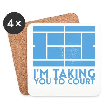 Ich Nehme Sie Zum Court Design Für Tennisfans - Untersetzer (4er-Set) - Weiß - Vorne