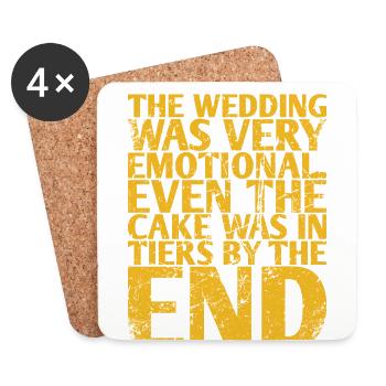 The wedding was very emotional, even the cake - Coasters (set of 4) - white - Front