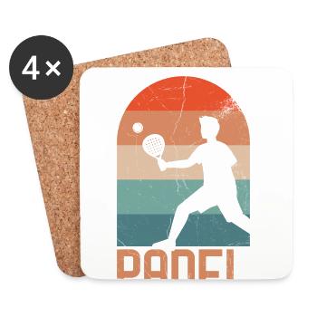 Padelschlägerball Retro-design Für Padel-tennis - Untersetzer (4er-Set) - Weiß - Vorne