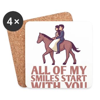All My Smiles Start With You Design For The Bride - Coasters (set of 4) - white - Front