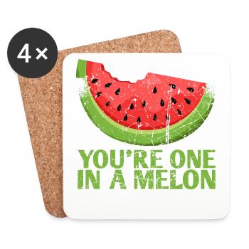 Ils ne font qu’un dans un design de mariage melon pour le - Dessous de verre (lot de 4) - blanc - Devant