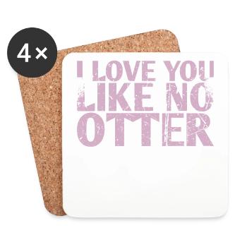 Ich Liebe Dich Wie Kein Otter-ehe-design Für Die - Untersetzer (4er-Set) - Weiß - Vorne