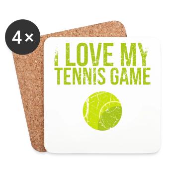 I Love My Tennis Game Design For Tennis Fans - Coasters (set of 4) - white - Front