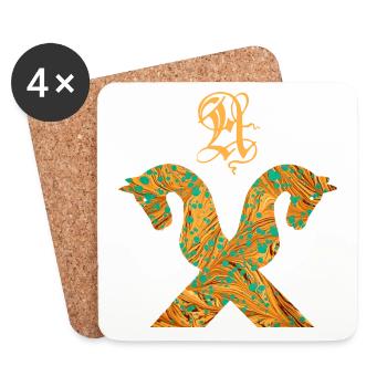 pignon de cheval e 95 a - Dessous de verre (lot de 4) - blanc - Devant