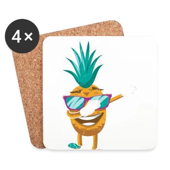 Dabbing Pineapple Sunglasses Design For The - Coasters (set of 4) - white - Front