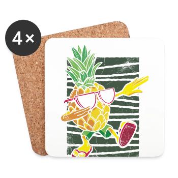 Dabbing Pineapple Sunglasses Design For The - Coasters (set of 4) - white - Front