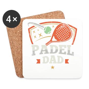 Padel Papa Padel Raquette Ball Design Pour Padel - Dessous de verre (lot de 4) - blanc - Devant