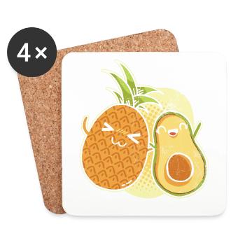 Love Is Love Pineapple And Avocado Design For - Coasters (set of 4) - white - Front
