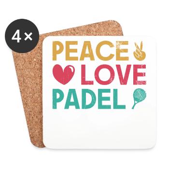 Peace Love Padel Racket Design For Padel Tennis - Coasters (set of 4) - white - Front