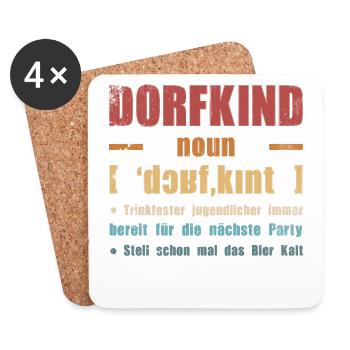 Dorfkind und stolz drauf. Dorfkind - Untersetzer (4er-Set) - Weiß - Vorne