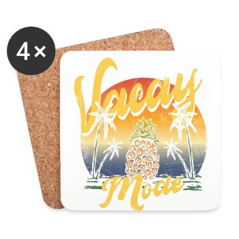 Vacay-modus-ananas-kiefern-entwurf Für Strand - Untersetzer (4er-Set) - Weiß - Vorne