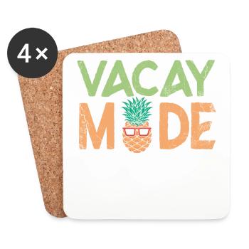 Vacay Mode Ananas Design Für Strandliebhaber - Untersetzer (4er-Set) - Weiß - Vorne