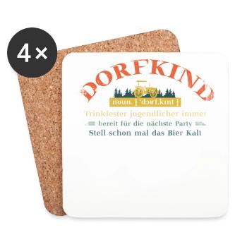 Dorfkind und stolz drauf. Dorfkind - Untersetzer (4er-Set) - Weiß - Vorne