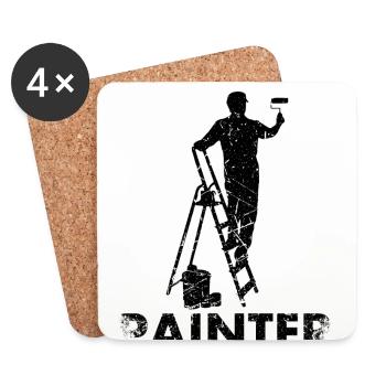 Maler-dekorateur-design For painter-artists - Coasters (set of 4) - white - Front