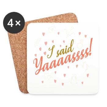 I said yaaaassss marriage draft for - Coasters (set of 4) - white - Front