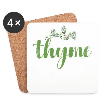Wir Haben Den Ganzen Thymian Im Weltdesign Für - Untersetzer (4er-Set) - Weiß - Vorne