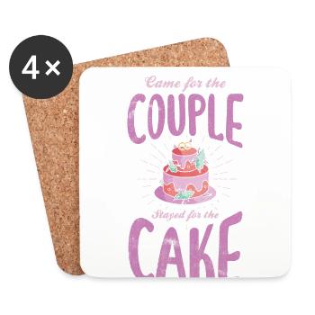Venu pour le couple, est resté pour la mariée, le - Dessous de verre (lot de 4) - blanc - Devant