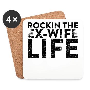 Rockin Das Leben Der Ex-frau Für Die Scheidung - Untersetzer (4er-Set) - Weiß - Vorne