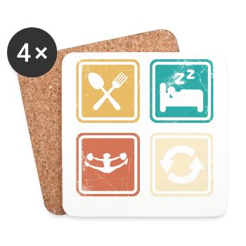 Tout sur ce design de base pour les pom-pom girls - Dessous de verre (lot de 4) - blanc - Devant