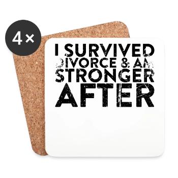 J’ai survécu au divorce et après le - Dessous de verre (lot de 4) - blanc - Devant