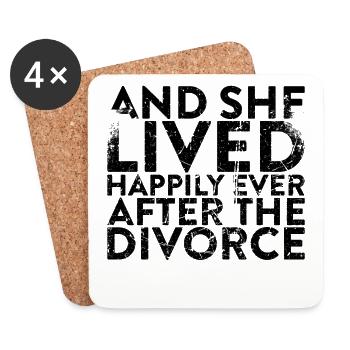And she lived happily until the end of her - Coasters (set of 4) - white - Front