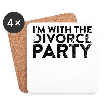 Je suis à la fête de divorce pour le divorce - Dessous de verre (lot de 4) - blanc - Devant