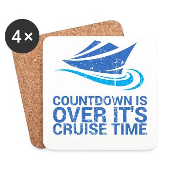 Le compte à rebours est terminé, c’est l’heure de la croisière - Dessous de verre (lot de 4) - blanc - Devant