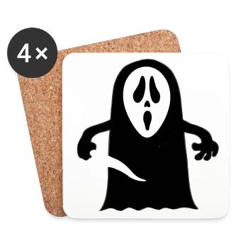 Boo Gesicht - Untersetzer (4er-Set) - Weiß - Vorne