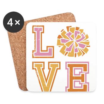 Love Design for Cheerleaders Cheer Girls - Coasters (set of 4) - white - Front