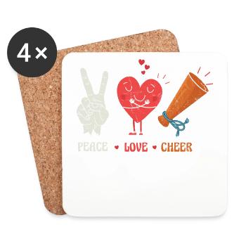 Peace Love Applause Design pour - Dessous de verre (lot de 4) - blanc - Devant