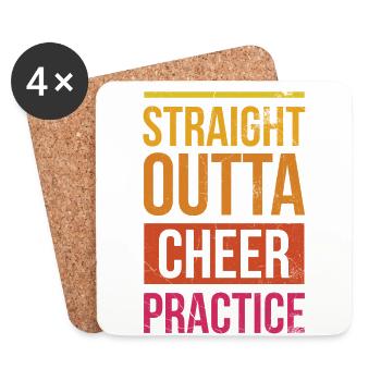 Straight Outta Cheer Practice for Cheerleaders - Coasters (set of 4) - white - Front