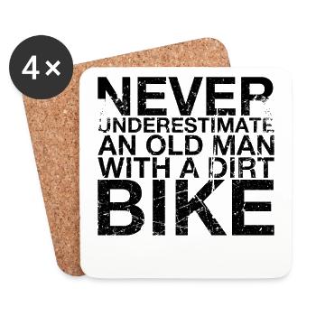 Never underestimate an old man with a - Coasters (set of 4) - white - Front
