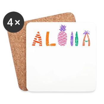 Aloha-ananas-design Für Strandliebhaber Ananas - Untersetzer (4er-Set) - Weiß - Vorne